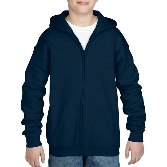 Heavy Blend Youth Full-Zip Hooded Sweatshirt, XS, Navy