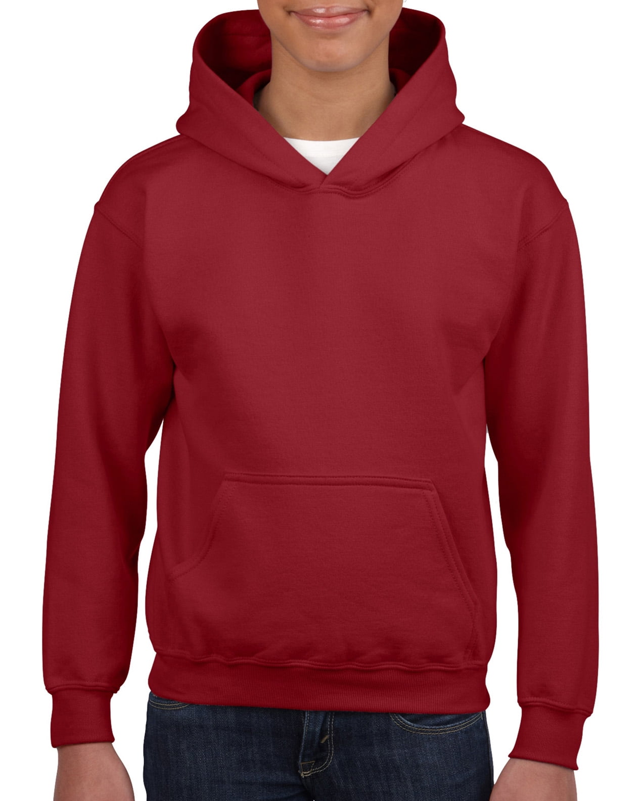 Heavy Blend Youth Hooded Sweatshirt, L, Cardinal Red