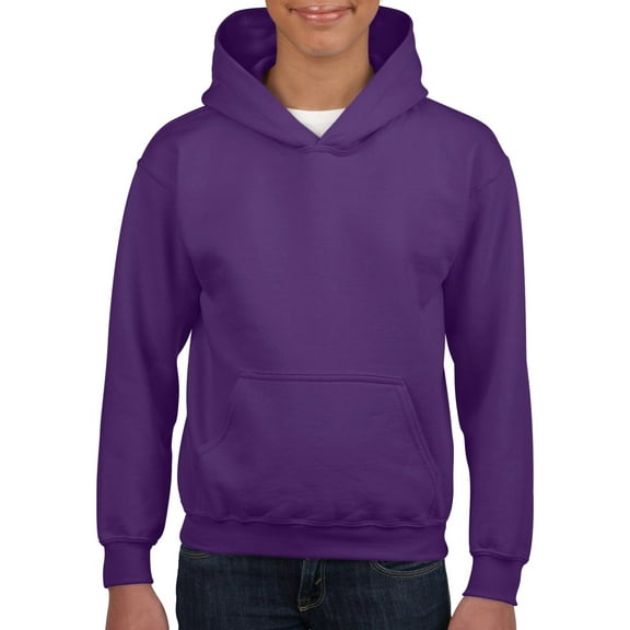 Heavy Blend Youth Hooded Sweatshirt, XL, Purple