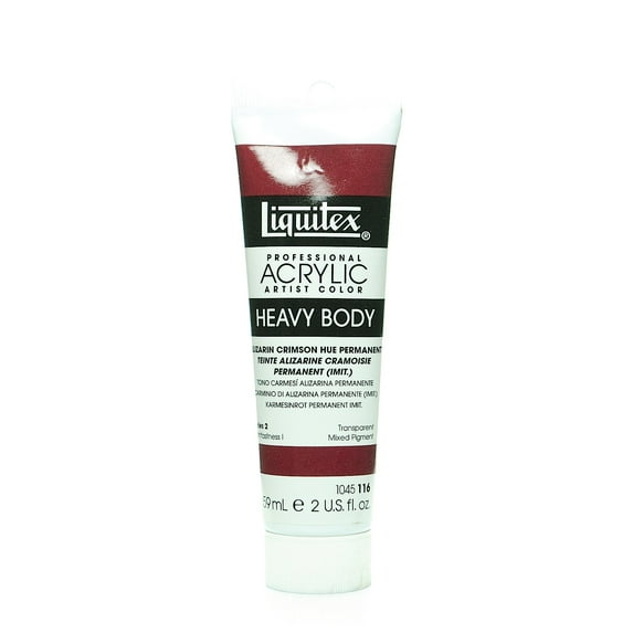 Heavy Body Professional Artist Acrylic Colors alizarin crimson hue permanent, 2 oz. (pack of 2)