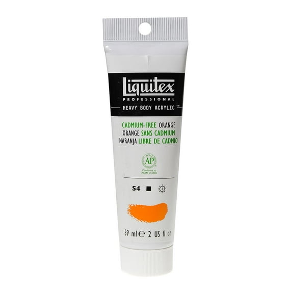 Heavy Body Professional Artist Acrylic Colors cadmium free orange, 2 oz. (pack of 2)