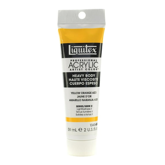 Heavy Body Professional Artist Acrylic Colors yellow orange azo, 2 oz. (pack of 2)