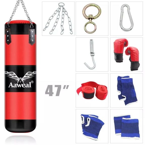 Heavy Boxing Punching Bag Training Gloves Speed Set Kicking MMA Workout Kick Bag
