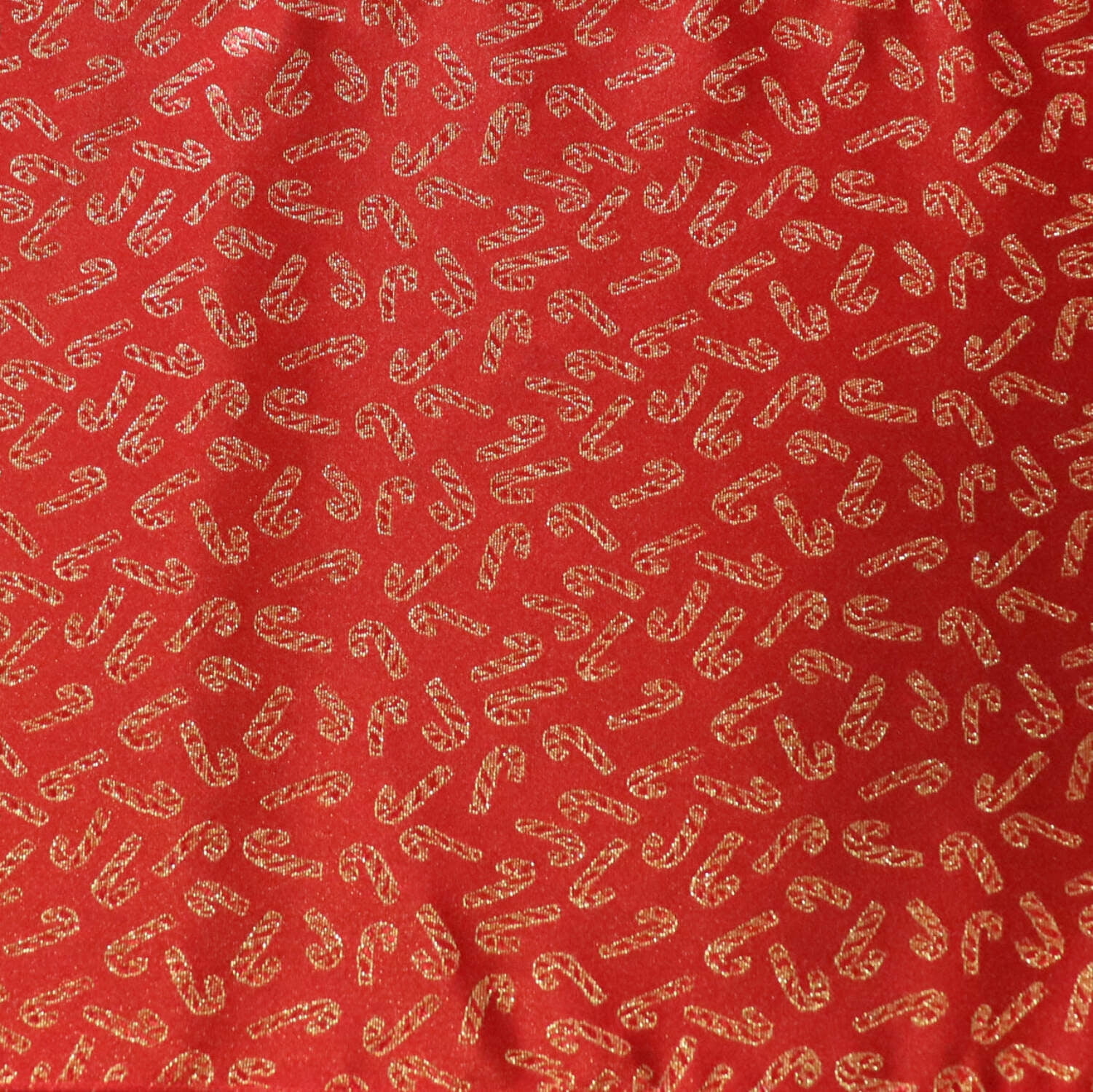 Heavy Brocade Shiny Tinsel Threads Candy Cane Design Fabric for Arts, Crafts,  Sewing