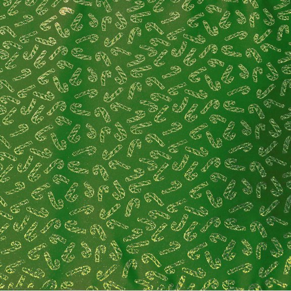 Heavy Brocade Shiny Tinsel Threads Candy Cane Design Fabric for Arts, Crafts,  Sewing