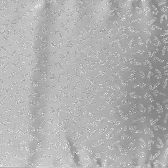 Heavy Brocade Shiny Tinsel Threads Candy Cane Design Fabric for Arts, Crafts, Sewing