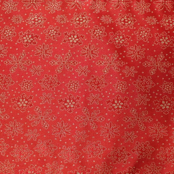 Heavy Brocade Shiny Tinsel Threads Snowflakes Design Fabric 56" Wide by 360"(10-Yards) for Arts, Crafts, & Sewing