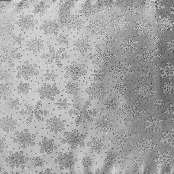 Heavy Brocade Shiny Tinsel Threads Snowflakes Design Fabric 56" Wide by 360"(10-Yards) for Arts, Crafts, & Sewing