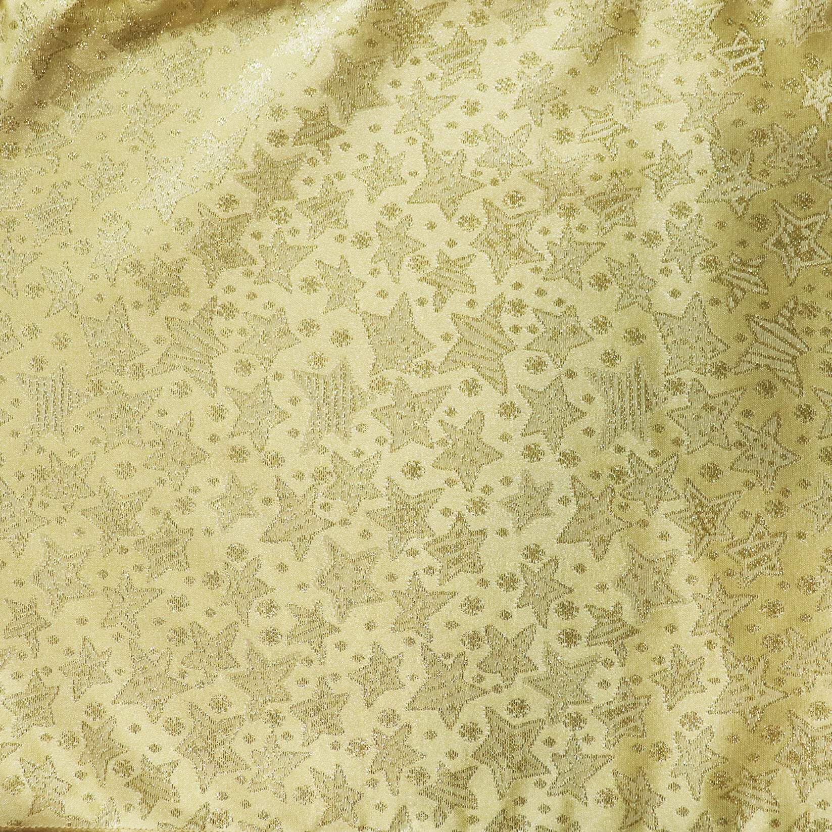 Heavy Brocade Shiny Tinsel Threads Stars Design Fabric 56" Wide by 36"(1-Yard) for Arts, Crafts, & Sewing