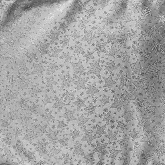 Heavy Brocade Shiny Tinsel Threads Stars Design Fabric 56" Wide by 360"(10-Yards) for Arts, Crafts, & Sewing