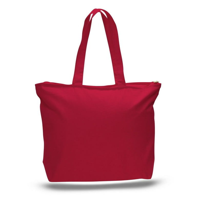 Heavy Canvas Tote Bag with Zip Top 