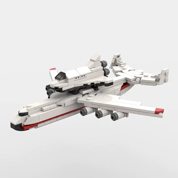 Heavy Cargo Plane with Space Shuttle Building Blocks Model, MOC Aviation Assembly Display Set