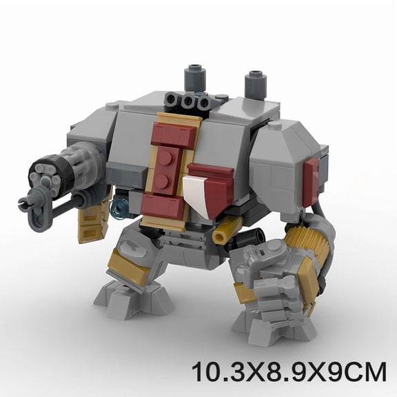 Heavy Combat Mech Building Block Set, Sci-Fi Robot Brick Model Kit, Collectible Display Figure