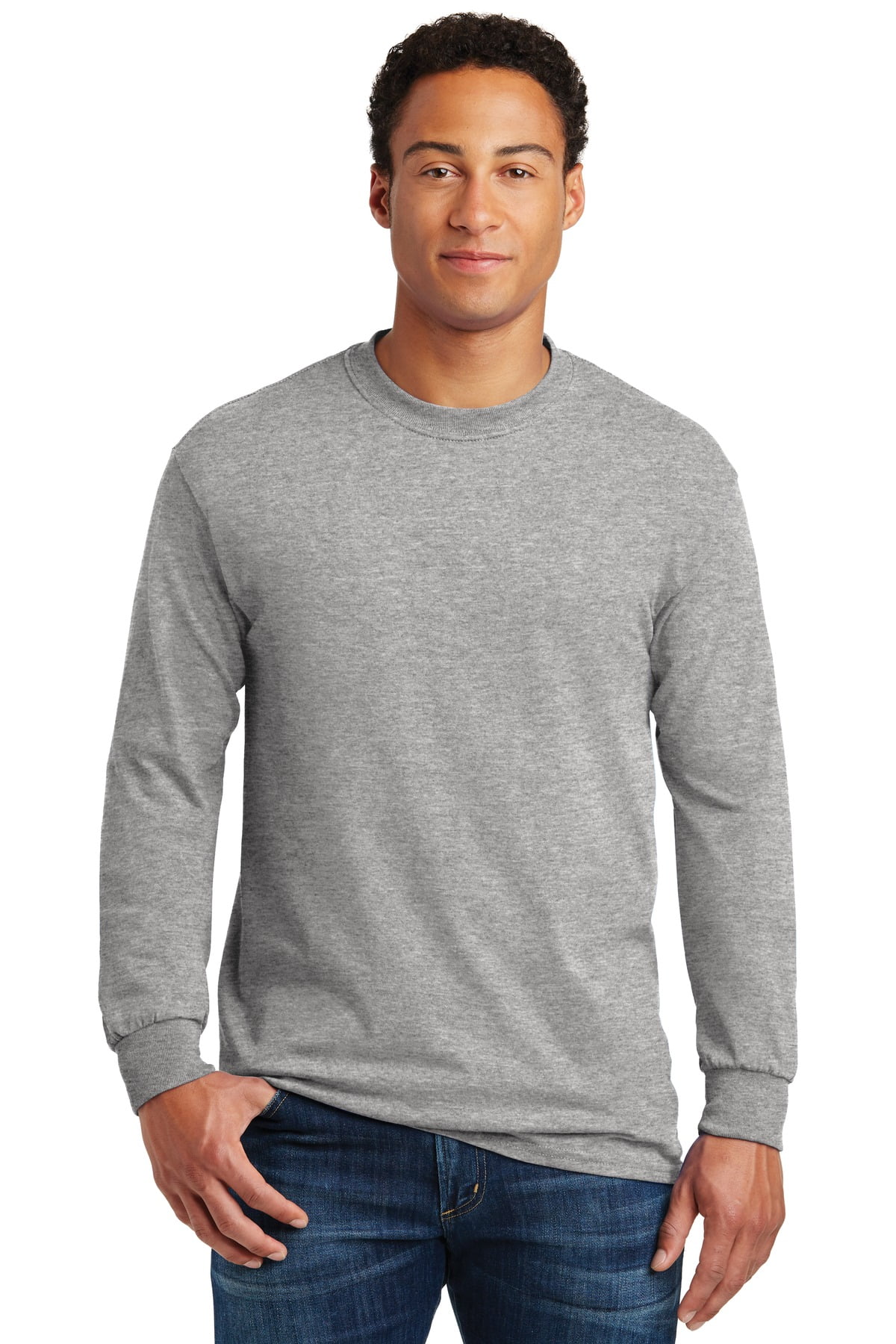 Heavy Cotton 100% Cotton Long Sleeve T-Shirt - Walmart.com
