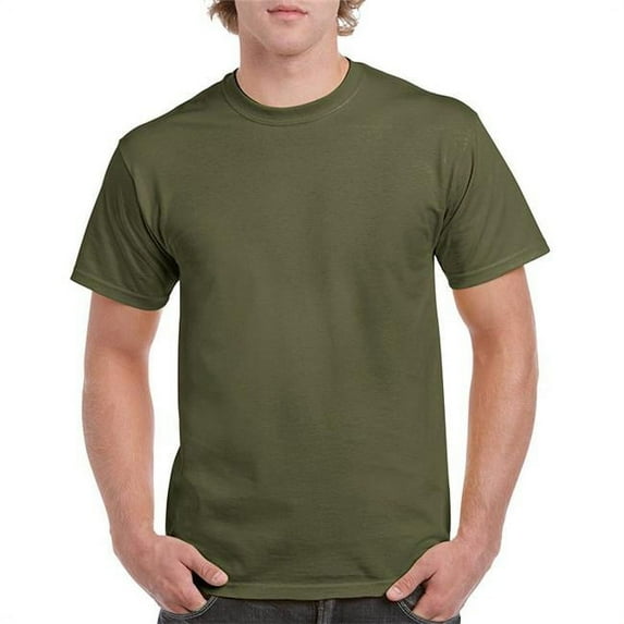 Heavy Cotton Military Green Adult T-Shirt, 3X - Case of 12