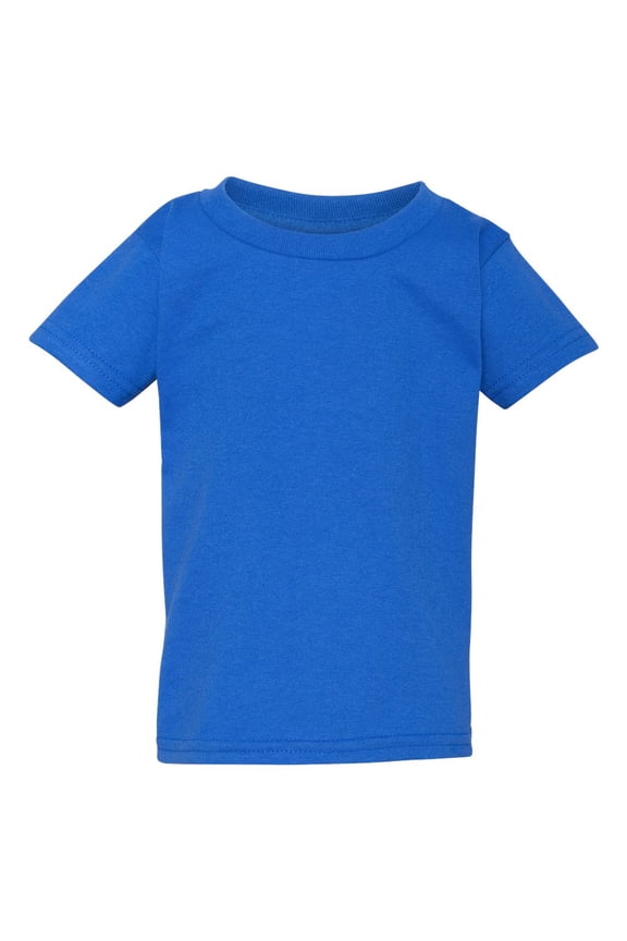 Toddler Heavy Cotton Crewneck T-Shirt Craft and DIY Short Sleeve Tee (Royal, 4T)