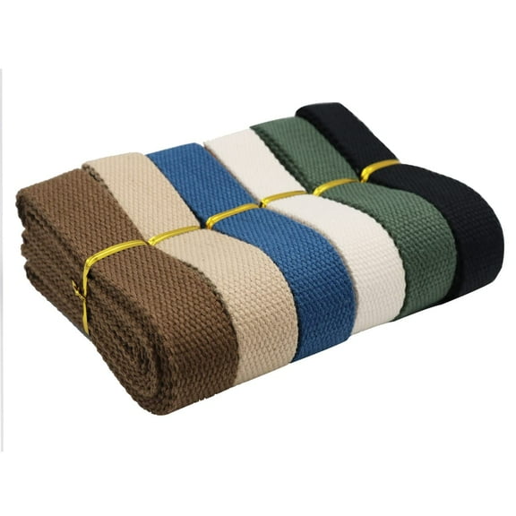 Heavy Cotton Webbing 1 Inch Wide 12 Yard 6 Color Mixed Polyester Cotton Webbing Strap for Webbing Bag Handles, Bag Strap,Tote Bag WebbingCloth Belt,Making Outdoor Supplies(Mixed Color)