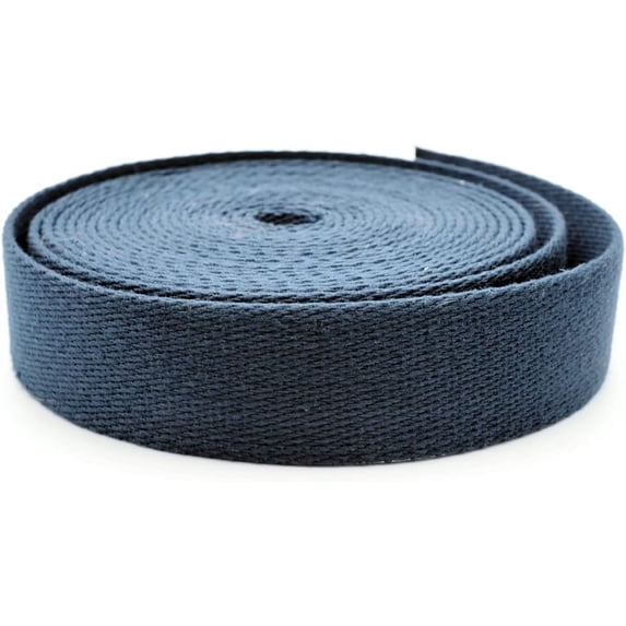 Heavy Cotton Webbing - Straps for Arts and Crafts, Luxury Bag Strap High Density Webbing (1 1/4 Inch x 2 Yards, Navy)