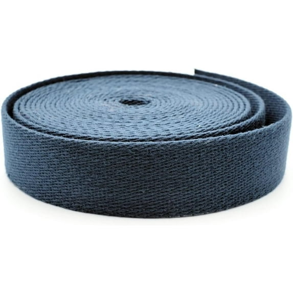 Heavy Cotton Webbing - Straps for Arts and Crafts, Luxury Bag Strap High Density Webbing (1 1/4 Inch x 5 Yards, Navy)