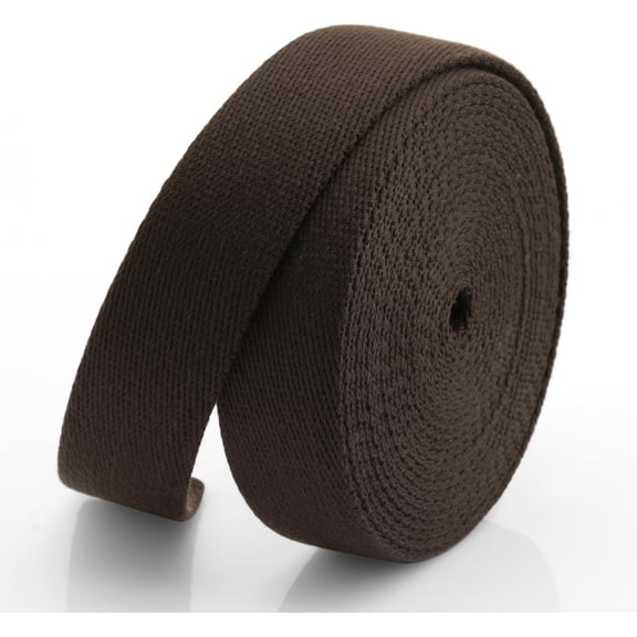 Heavy Cotton Webbing - Straps for Arts and Crafts, Luxury Bag Strap High Density Webbing (1 Inch x 5 Yards, Chocolate)