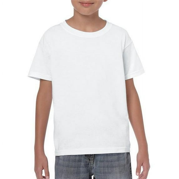 Heavy Cotton White Youth T-Shirt, Medium - Case of 12
