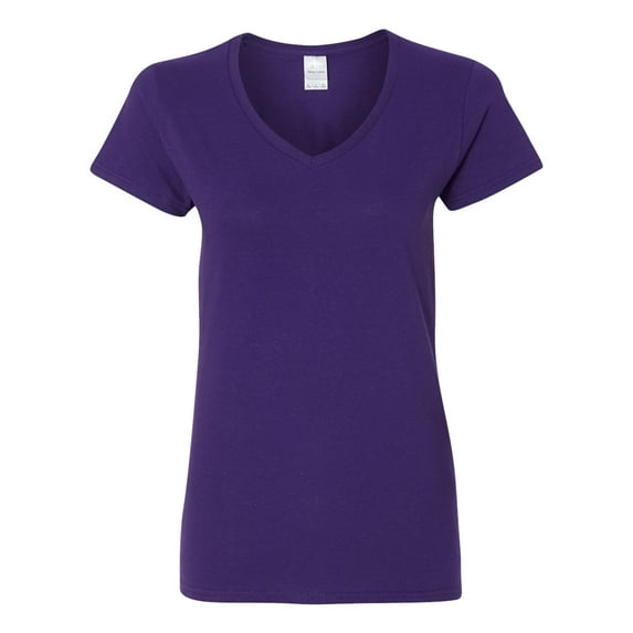 Heavy Cotton Women’s V-Neck T-Shirt, 2XL, Purple