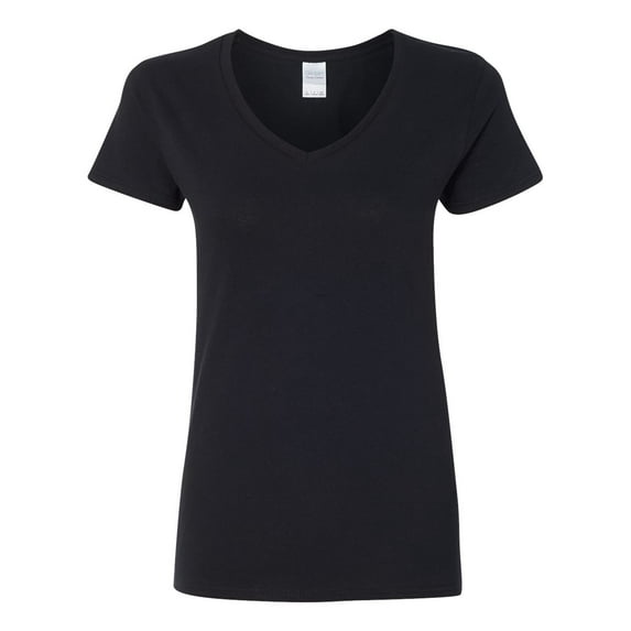 Heavy Cotton Women’s V-Neck T-Shirt, 3XL, Black