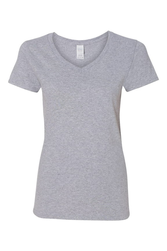 Heavy Cotton Women’s V-Neck T-Shirt, 3XL, Sport Grey