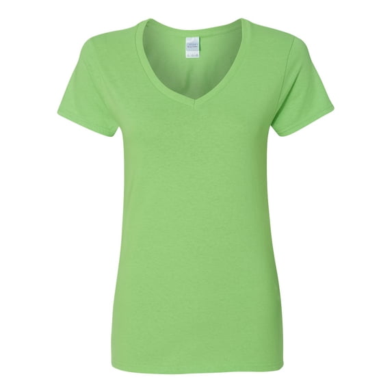 Heavy Cotton Women’s V-Neck T-Shirt, L, Lime