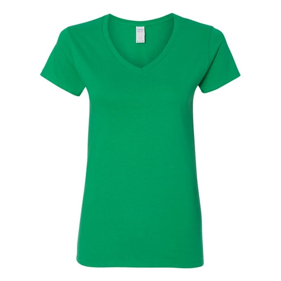 Heavy Cotton Women’s V-Neck T-Shirt, M, Irish Green