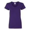 thumbnail image 1 of Heavy Cotton Women’s V-Neck T-Shirt, M, Purple, 1 of 3