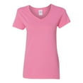 thumbnail image 1 of Heavy Cotton Women’s V-Neck T-Shirt, S, Azalea, 1 of 3