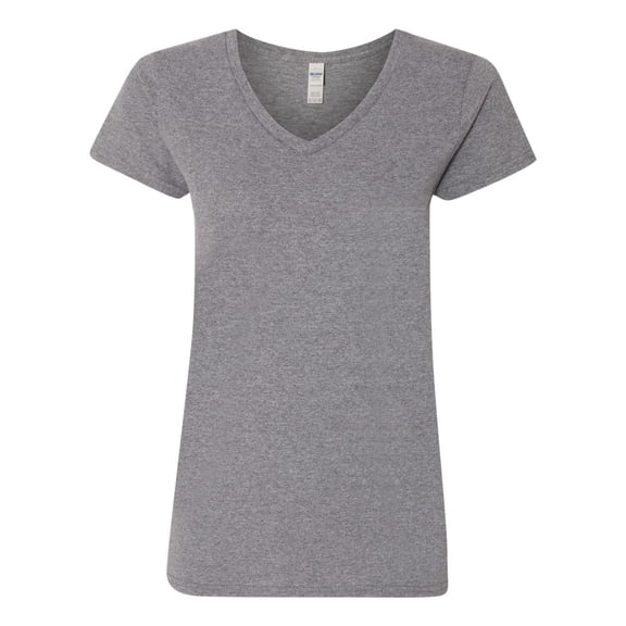 Heavy Cotton Women’s V-Neck T-Shirt, S, Graphite Heather