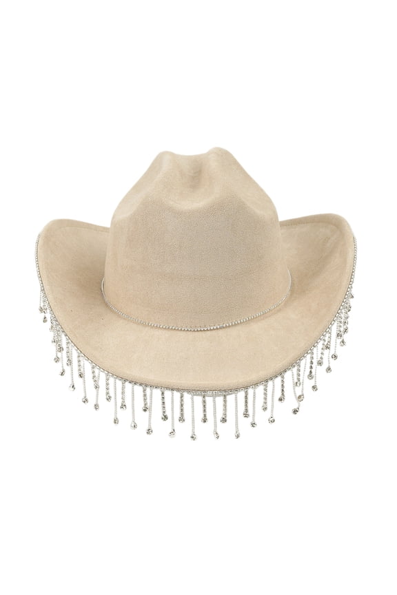 Heavy Cowboy Hats Tassels Crystal Hat for Disco House Cocktails Parties Vacation Sparkly Tassels for Comedian