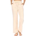 thumbnail image 1 of Heavy Double Soft Brush Knit Straight Leg Pants With Drawstrings  Pockets - Ivory, 1 of 4
