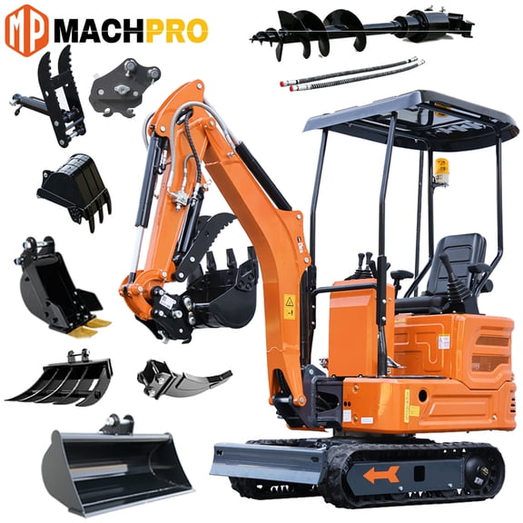 Heavy‑Duty 1.4 Ton Mini Excavator, 13.5 HP B&S EPA Gasoline Engine, 115° Swing Boom, Hydraulic Pilot Control, Quick Hitch for Fast Attachment Swap, Hydraulic Thumb & 300mm Digging Bucket