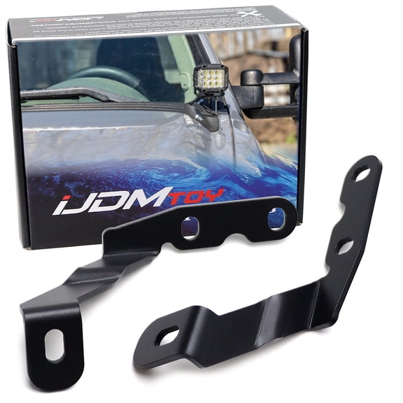 Heavy Duty 1/5-Inch Solid Steel Constructed A-Pillar Ditch Light Mounting Bracket Hardware For Chevrolet 2007-2014 Silverado 1500 2500 3500, GMC Sierra 1500 2500 3500