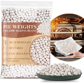 Heavy Duty 1.54LB Ceramic Pie Weights for Baking, Professional Ceramic Baking Beans for Blind Baking, Reusable Natural Stoneware Pie Crust Weights for 9-12 Inch Pan, Kitchen Must Have Steam Oven Safe