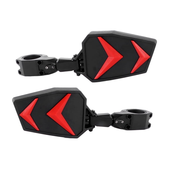 Heavy Duty 1.75 inches UTV Rear View Side Mirrors Aluminum Clear Vision Panoramic Breakaway Replacement Kit Set 2 Pack / 4.4 cm
