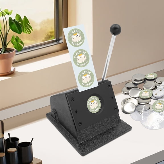 Heavy Duty 1.9" Punch Die Cutter for Badge Making - Hardened Blade Circle Paper Cutter for Round Markers, Photo Cards, Leather - Large Base Lever Action Craft Punch Tool for DIY Button Medals