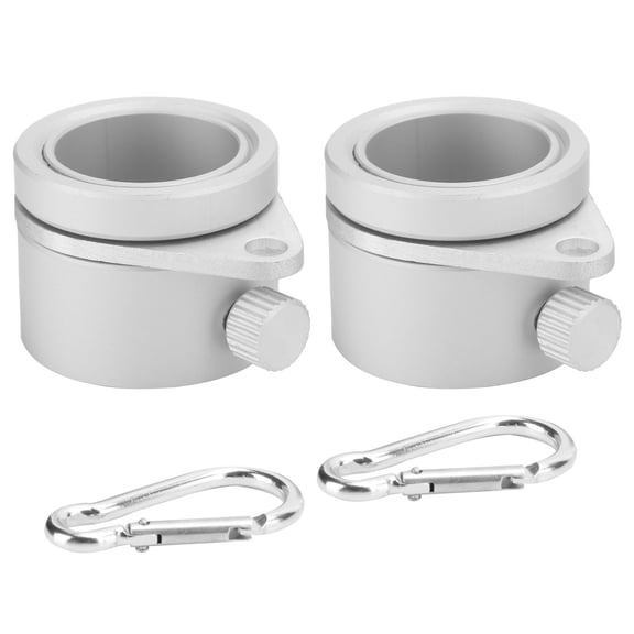 Heavy Duty 1 Inch Rotating Flagpole Mounting Rings Aluminum Alloy Anti Wrap Flagstick Clip Set with Adjustable Screw Silver 2 Pack 1 in