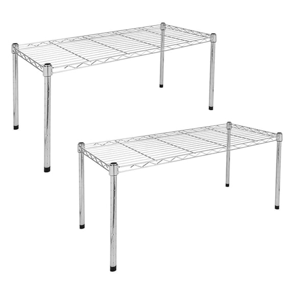 Heavy Duty 1-Shelf Shelving, Adjustable Storage Units, Steel Organizer Wire Rack, 29.92" W x 13.78" D x 14.96" H, ,2-Pack