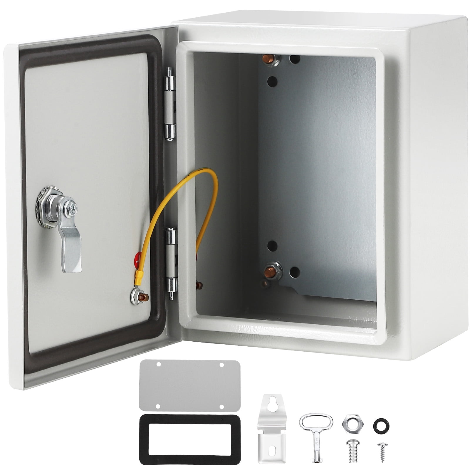Heavy-Duty 10-Gauge Steel Electrical Box 16x12x8 Inch, Waterproof Metal Enclosure for Indoor and Outdoor Wiring