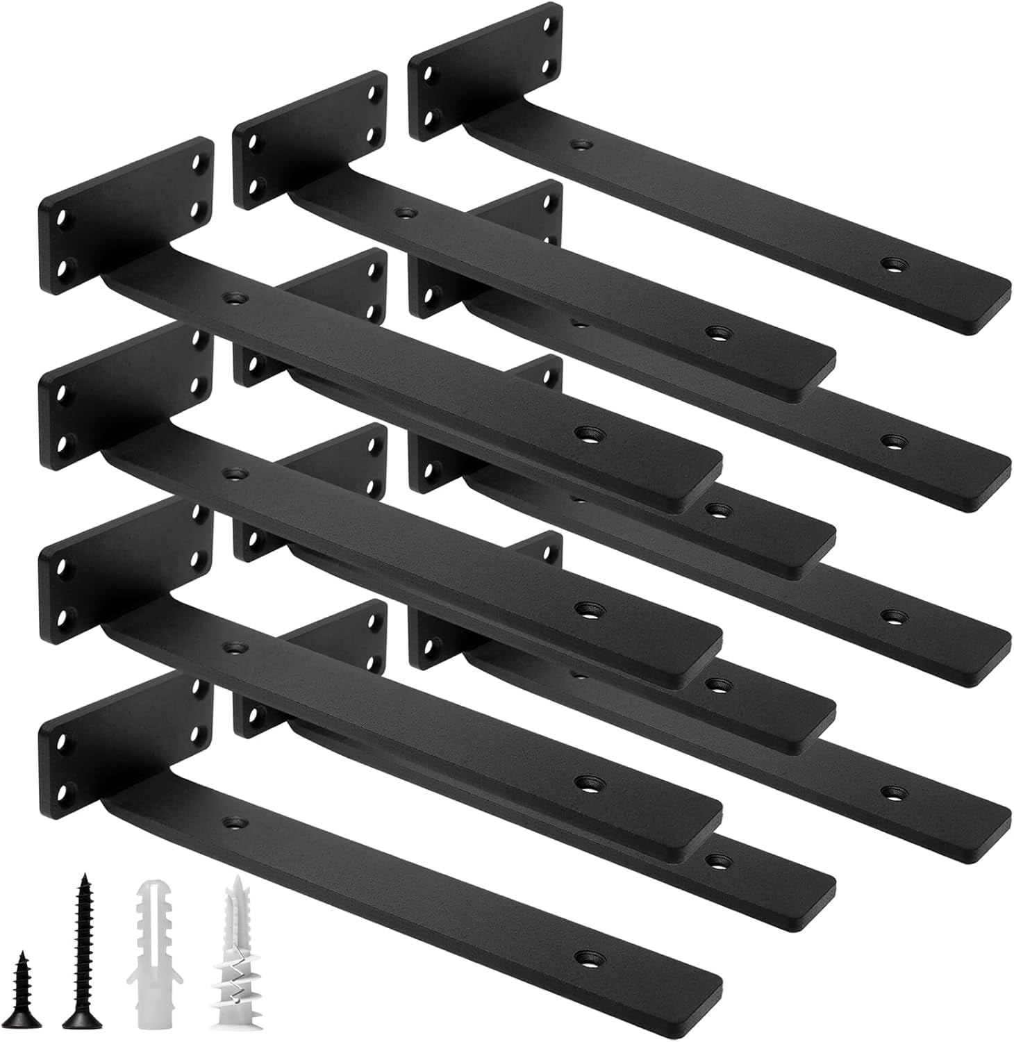 Heavy Duty 10-Inch (1/5" Thick) Floating Shelf Brackets, Hidden Iron L