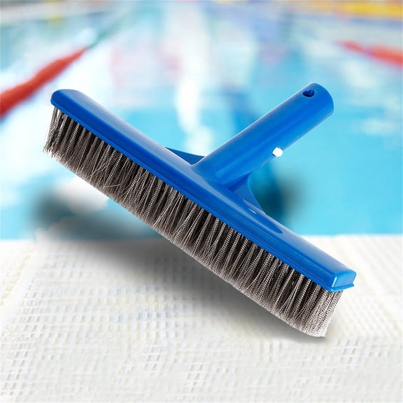 Heavy Duty 10-Inch Pool Brush Head – Stainless Steel Wire Bristles for Inground & Above Ground Pools, Removes Calcium Buildup, Rust Stains on Concrete & Tile