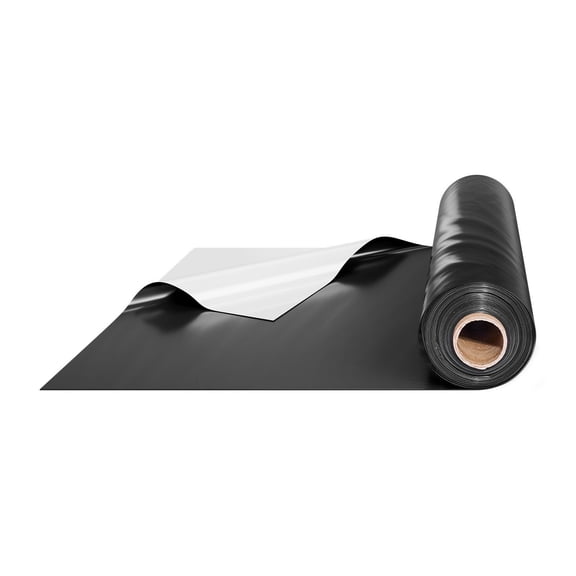 Heavy Duty 10' x 100' Plastic Sheeting 14 Mil Double-Sided Black/White, Ideal for Vapor Barrier, DIY Projects