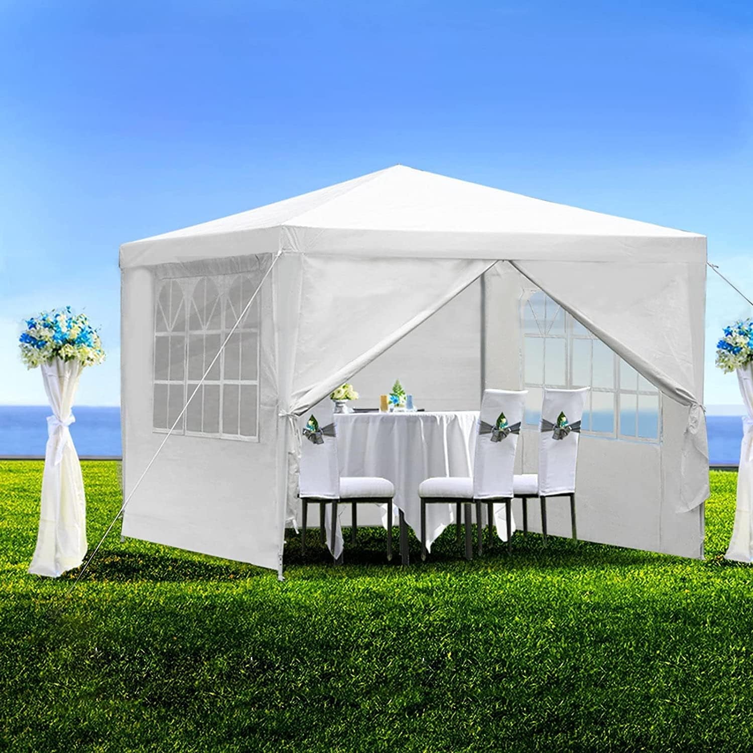 Heavy Duty 10'x10' Gazebo Party Tent Outside, Waterproof Canopy Tent ...