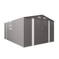 thumbnail image 1 of 10x14 FT Metal Shed Multi-Door & Window, Large Outdoor Storage for Bike, Lawn Mower, Tools, Lockable All-Weather Garden Shelter, 1 of 13
