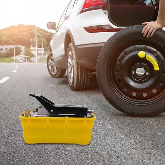 Heavy Duty 10000PSI Air Hydraulic Bead Breaker Tire Change Tool with Metal Foot Pump & Air Hose for Tractor Trucks, Lawn Mower, ATV