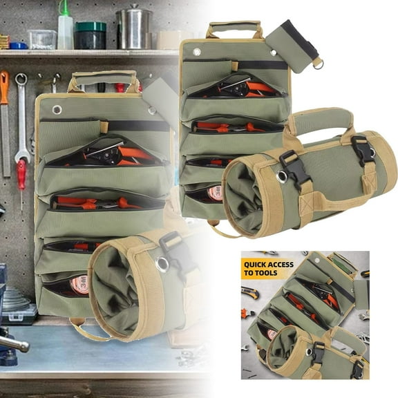 Heavy-Duty 1000D Tool Roll Bag – 40x30cm Foldable Organizer for Mechanics, Travel & Emergency Kits